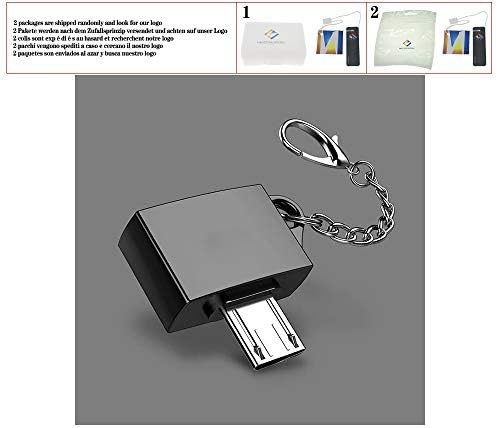 MINI METAL MICRO USB ל- USB 2.0 OTG CONDRAPTER CONVERTER עם שרשרת מפתח לטלפון חכם OTG, Golden