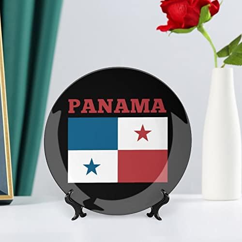 דגל פנמה עצם מצחיק סין צלחת דקורטיבית צלחת קרמיקה עגולה