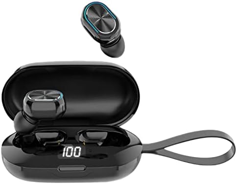 AKLXQS אוזניות אלחוטיות Bluetooth 5 1 אוזניות עם מיקרופון LED תצוגת אוזניות סטריאו אטומות למים אטום