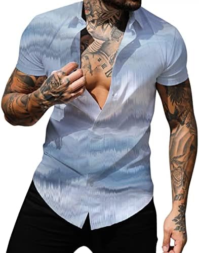חולצות חוף קיץ של XXBR גברים, כפתור שרוול קצר ברחוב הדפס גרפי חופשה חופשה רופפת חולצה מזדמנת