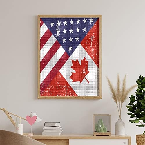 רטרו אמריקה קנדה דגל יהלומי ציור ערכת אמנות תמונות עשה זאת בעצמך תרגיל מלא בית אביזרי מבוגרים מתנה