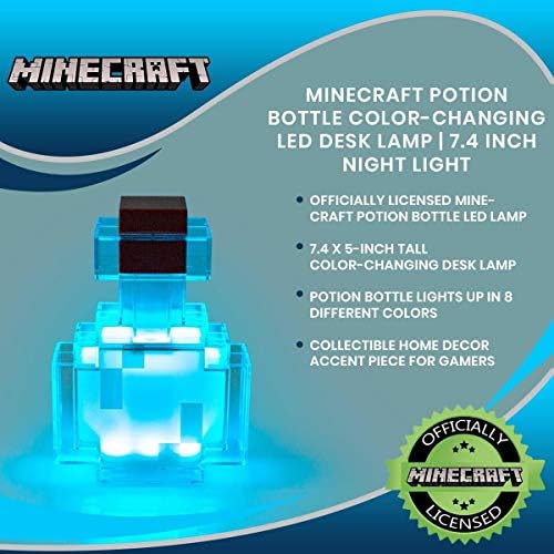 אור בקבוק שיקוי מיינקראפט מנורת לד לשינוי צבע / מנורת לילה בגודל 7 אינץ