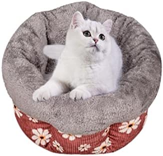 עצמי התחממות חתול מיטת-חמוד פרח דפוס לחיות מחמד חם חתול בית 2 עבור קטן בינוני חתלתול כלב חתול מחמד בית