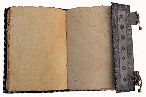 שבע עור אבן גדול ספר צללים ספר איות איות ענק יומן אבן עם צ'אקרה כישוף מחברת סקיצות רישום סיפון