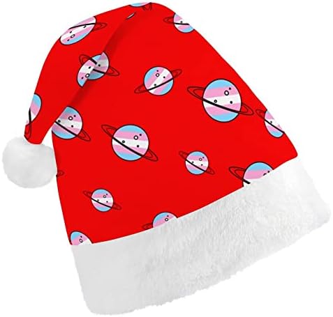 טרנסג ' נדר דגל כוכב מצחיק חג המולד כובע סנטה קלאוס כובעי קצר קטיפה עם לבן חפתים עבור חג המולד חג מסיבת