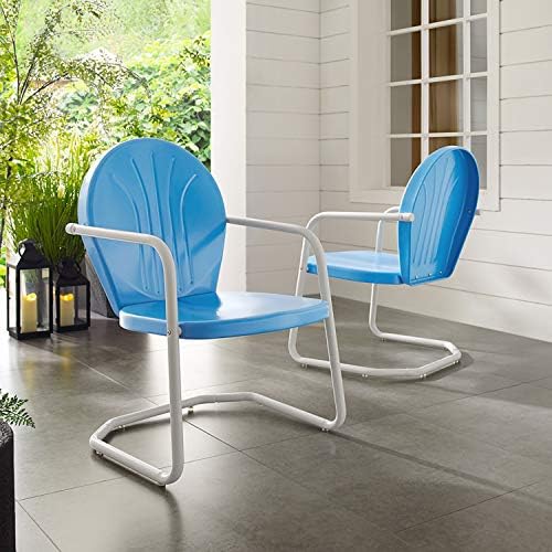 ריהוט קרוסלי גריפית 'כיסא חיצוני מתכת - כחול שמיים