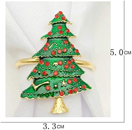 טבעת מפית לחג המולד של Doitool 1PC טבעות מפיות מפיות אבזמים סגסוגת עיצוב עץ חג המולד לסגסוגת שולחן אוכל