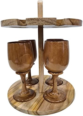 פריטי אספנות בסגנון וינטג 'בסגנון וינטג' בעבודת יד עץ עץ מתלה כוס ומחזיק בקבוקים מתלה מתלה קולב יין עמדת