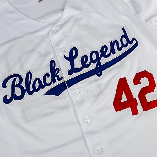 אגדה שחורה של Dabuliu לגברים 42 רטרו בייסבול ג'רזי טלאים רקומים תפרים חולצות היפ הופ היפסטר