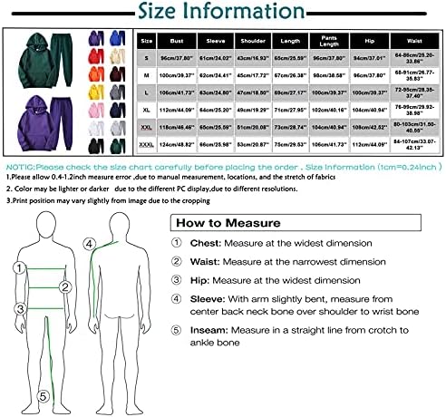 וונקומג1 תלבושת בגדים אקטיביים בצבע אחיד לגברים, סט סווטשירט ספורט עם שרוול ארוך 2 חלקים ג ' וגינג