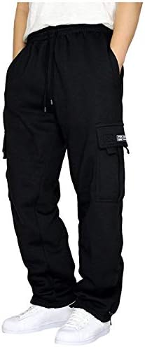 מכנסי טרנינג משקל כבד של גברים מכנסי טרנינג למותניים אלסטיים מכנסיים ספורט מכנסיים ספורט מכנסי ספורט