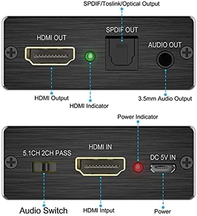 Zyzmh HDMI-תואם שמע תואם חילוץ סטריאו ממיר מחלץ אופטי 3.5 ממ מתאם מפצל אודיו