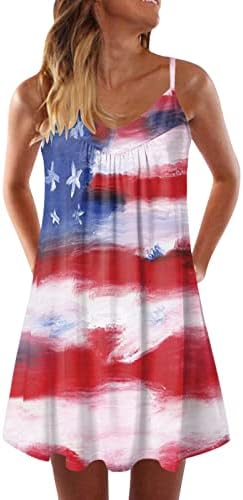 מיאשוי קצר חולצה שמלות לנשים עצמאות יום לנשים של אמריקאי 4 של יולי ארוך שרוול נדנדה שמלה לנשים