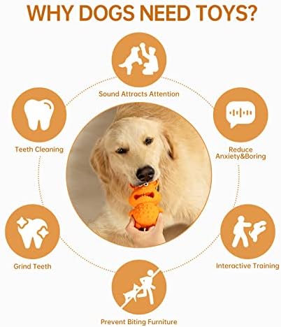 צ ' רלם כלב צעצועים עבור לועס אגרסיבי, ללעוס צעצועים עבור בקיעת שיניים טבעי גומי קול מושך תשומת
