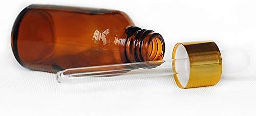חום זכוכית טפטפת בקבוק זהב עם לבן פיפטה כלי זכוכית חיוני שמן / 6100 מ ל / חום