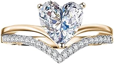 2023 חדש 511 נשים גודל טבעת טבעות חתונה ריינסטון תכשיטי לבן גולדסילבר לב טבעות נע טבעות לנשים