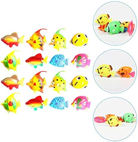 Abofan Mini Toys Childrens 24 יחידות אקווריום דג מלאכותי דגים צפים מזויפים דגים טרופיים לקישוטים למיכל