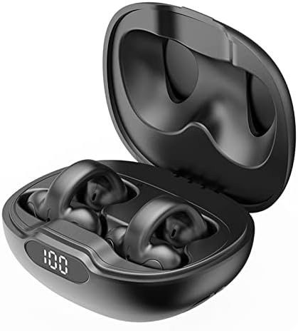 אוזניות קליפ אוזן של Loluka אוזניות אלחוטיות Bluetooth אוזניות אוזן פתוחות 68 שעות משחק עם מארז טעינה, Bluetooth
