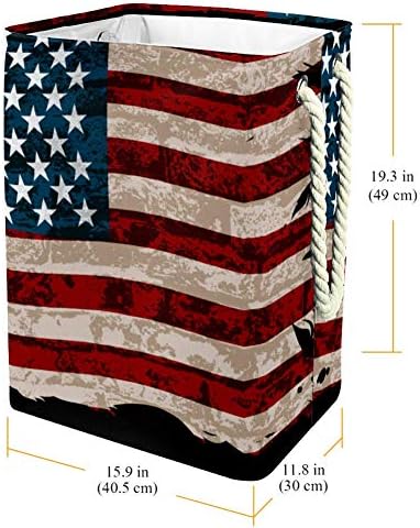 אמריקאי פסים דגל 300 ד אוקספורד עמיד למים בגדי סל גדול כביסה סל עבור שמיכות בגדי צעצועי בחדר שינה
