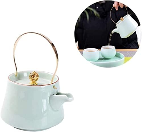 קרמיקה סיר תה ， ידית הרמה סיר קרמיקה עמידה בקרמיקה פרח תה תה תה קומקום קומקום
