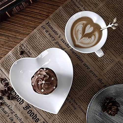 דודונה נורדי קרמיקה כוס קפה מינימליסטית עם צלוחית בצורת לב חרסינה לבנה ספל חלב חלב יצירתי כוס תה