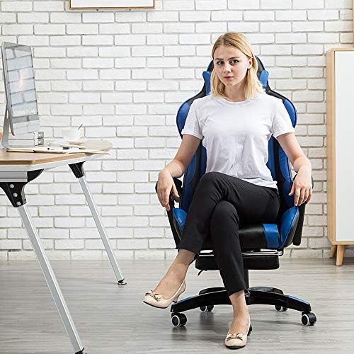 כיסא המשחקים של פאדדיה כורסה סגנון מירוץ ארגונומי עם תמיכה במעיסוי המותני, כורסה משרדית מתכווננת