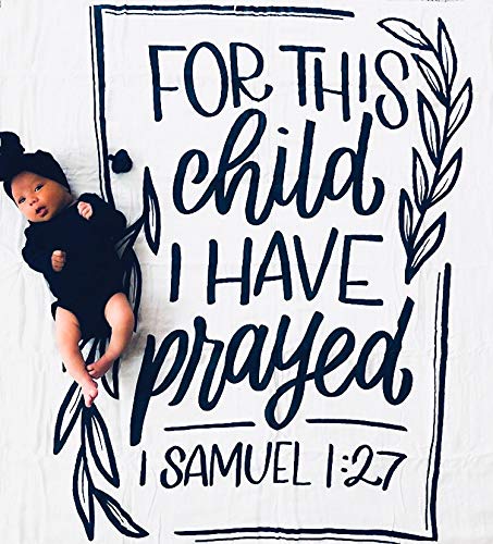 דבש הדבש הקטן ושות ' - שמיכת חוטף לתינוקות של מוסלין - שמואל 1 1:27 - לילד הזה התפללתי - במבוק כותנה אורגנית