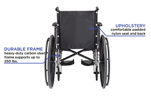 כיסא גלגלים 5 למבוגרים / קיפול יומיומי / מושב 18 אינץ ' / משענות רגליים וזרועות מלאות