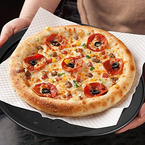 פיצה תנור מקורה 4 יחידות פיצה פאן עם חורים טפלון פחמן פלדה פיצה מגש בישול בישול גיליון מטבח אפייה