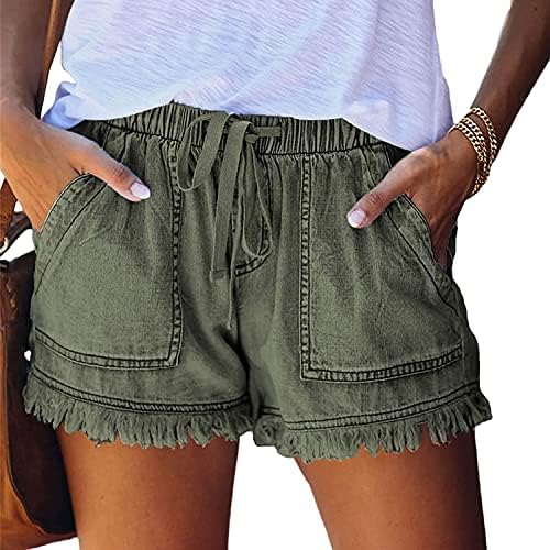מכנסיים קצרים של ג'ין לנשים לנשים נשטף קיץ ג'ינס קצרים ג'ינס קז'ואלים קזזים קציצים שולי מכנסיים