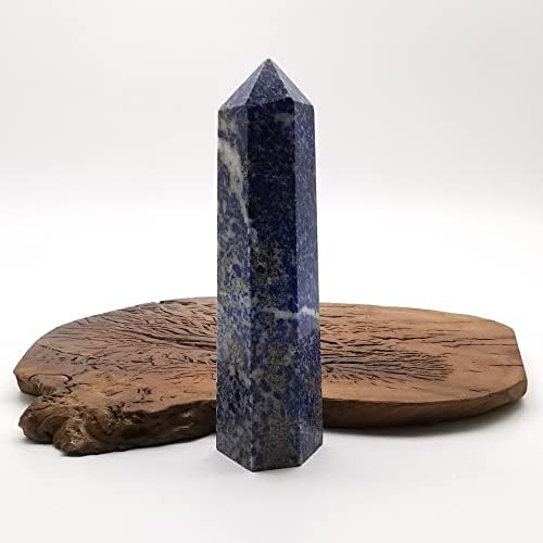411 גרם לאפיס טבעי Lazuli Crsytal Obelisk/Quartz Crystal Crystal Crys