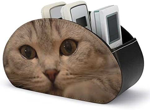 חתול חמוד עם עיניים גדולות טלוויזיה טלוויזיה בשלט רחוק מארגן אחסון מארגן עם 5 תאים לשולחן העבודה
