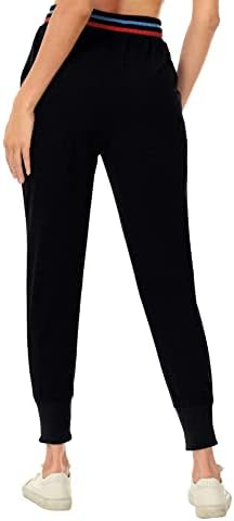 מכנסי טרניעה של Fivasu נשים רצות כותנה קלות עם כיסים מותניים גבוהים אימון סופר רך מכנסי זיעה מזדמנים