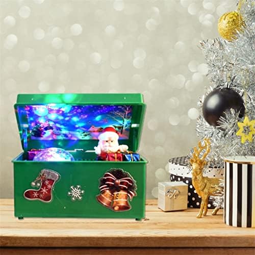 קופסת מוזיקה בסגנון חג המולד עבה יצירה יפה סנטה קלאוס דקור קופסת מוזיקה LED למסיבה