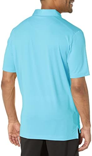 חולצת פולו גולף עם ביצועים מיקרו משושה מוצקה לגברים עם הגנה של עד 50