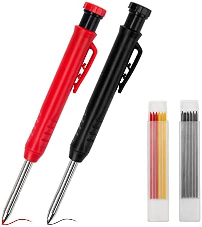 Coolrunner 2 pcs עפרונות נגר, עיפרון בנייה מכני עם מחדד מובנה עם עפרונות עץ עץ עמוקים עם 2 קופסאות