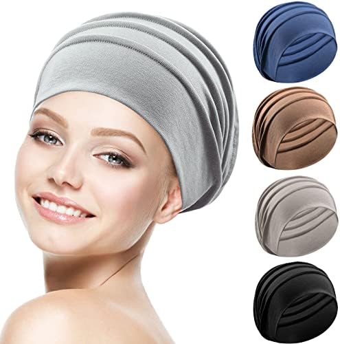 Syhood 5 חלקים נשים טורבן כובע שינה רך כובע גולגול
