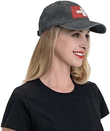 שוויצרי דגל יוניסקס למבוגרים ג ' ינס אבא בייסבול כובע ספורט חיצוני קאובוי כובע עבור גברים ונשים