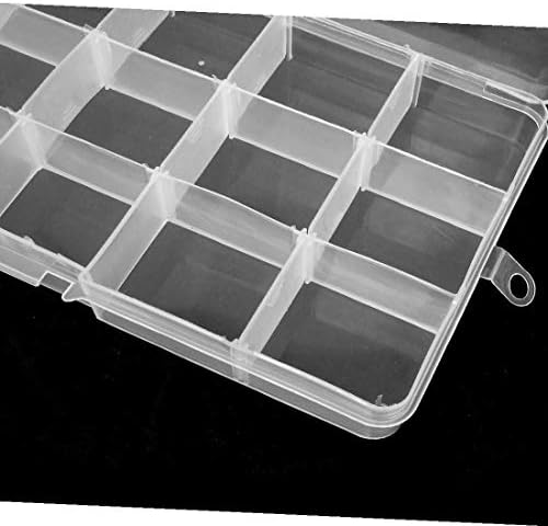 חדש לונ0167 ברור פלסטיק 15 חריצים עגילי תכשיטי קרפט נייל ארגונית תיבת אחסון מקרה 5 יחידות (קלר קונסטסטוף