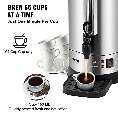 כד קפה מסחרי, 65 כוסות מתקן קפה גדול מנירוסטה, כד מכונת קפה חשמלי 1500 וולט 110 וולט לבישול מהיר, כד