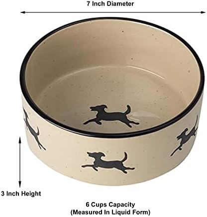 פטראגוס 14024 רודף כלבים רודפים כלי חרס או קערת מים עם קיבולת 2.5 כוס 6.25 אינץ 'בקוטר בגובה 2 אינץ