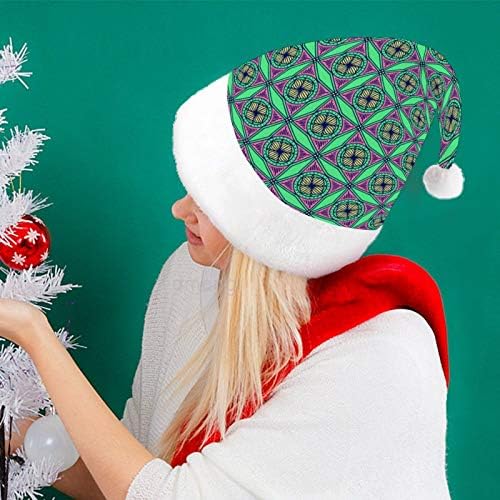 חג המולד סנטה כובע, בוהמי המנדלה פרחוני חג המולד חג כובע למבוגרים, יוניסקס נוחות חג המולד כובעי לשנה