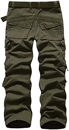 מכנסי מטען לגברים מכנסי עבודה מזדמנים גברים כותנה כותנה רגועה בכושר מכנסי צבא עם מכנסיים מרובי כיסים