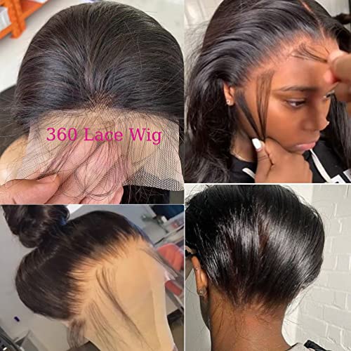 360 תחרה מול פאות שיער טבעי פאות לנשים שחורות גוף גל 360 מלא תחרה פרונטאלית פאות שיער טבעי מראש קטף טבעי קו