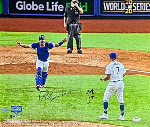ג'וליו אוריאס ואוסטין בארנס 2020 WS Champs חתום על 16x20 Photo + MLB Cert - תמונות MLB עם חתימה