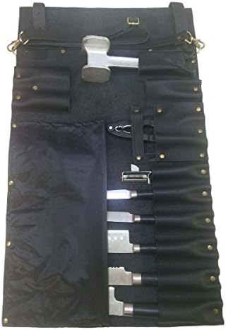 שף מקצועי משקל קל משקל מקורי עור שחור שחור 11 כיסים שקית סכינים שף/רול סכין שף K1-11
