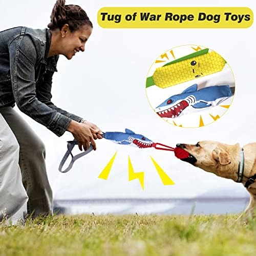 צעצועי משיכה של כלבים חריקים של Doubfivsy, צעצועי כלבים לחבל כלבים צעצועים עם ידית חזקה למשיכת