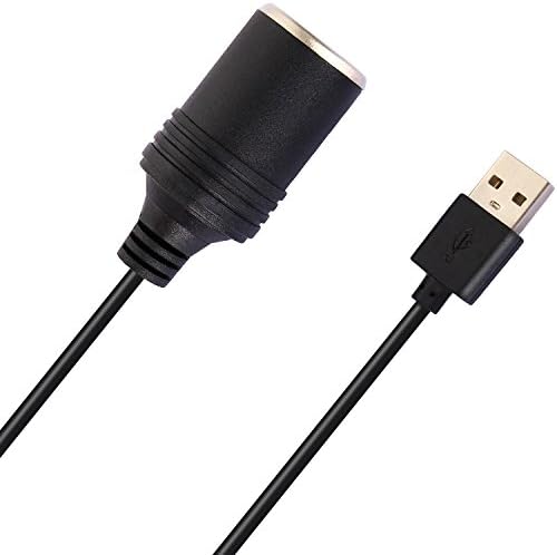 AJDPOI USB זכר לשקע 12V שקע מתאם כבלים-שחור