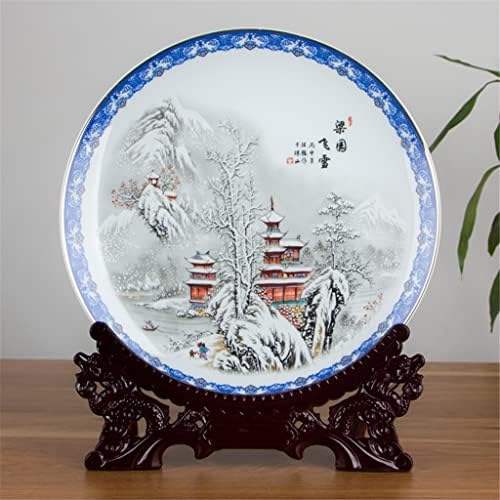 צלחת קרמיקה של Httjack מסורתית סצנת שלג סינית מסורתית סצנת חרסינה חרסינה מוטופית למלון סלון