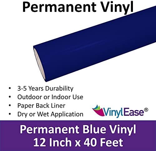 גליל 12 x 40 רגל של ויניל מגובה דבק כחול מבריק.